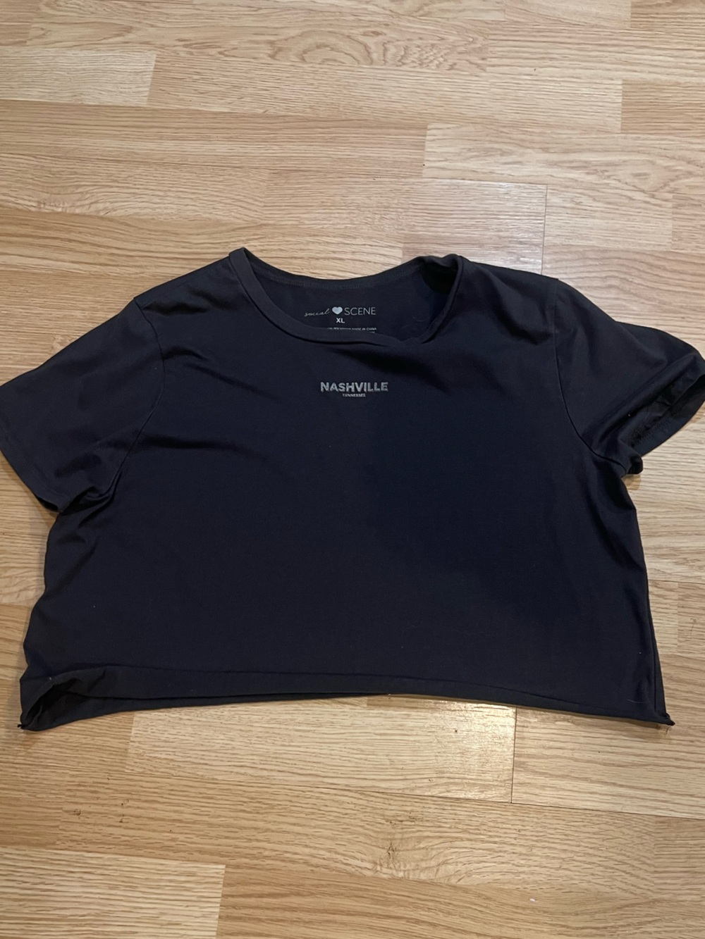 Black Cropped Nashville Tee
